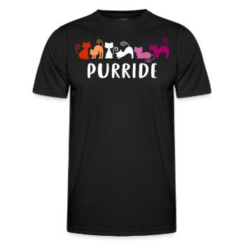 Cute Cats Purride with Lesbian Pride Colors - Men's Functional T-Shirt - black - Front - AI Model Male 178 dark (178cm)