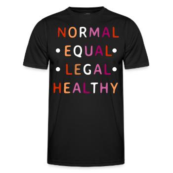 Lesbian Pride Normal Equal Legal Healthy - Men's Functional T-Shirt - black - Front - AI Model Male 178 dark (178cm)