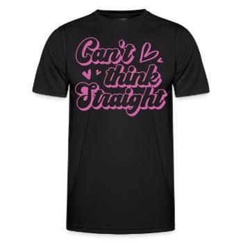 Can't Think Straight Sweet Lesbian Pride Statement - Men's Functional T-Shirt - black - Front - AI Model Male 178 dark (178cm)