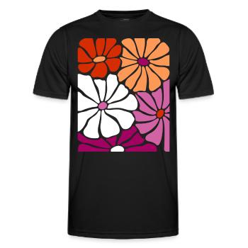 Colorful Flowers Lesbian Pride Art - Men's Functional T-Shirt - black - Front - AI Model Male 178 dark (178cm)