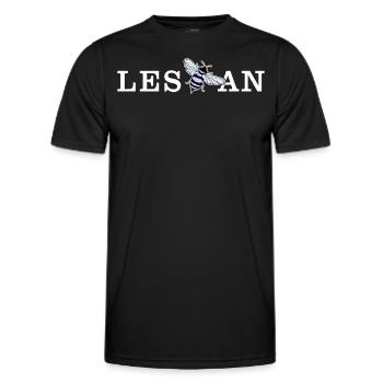 Lesbian Bee LGBTQ Pride Subtle Statement - Men's Functional T-Shirt - black - Front - AI Model Male 178 dark (178cm)