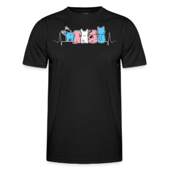 Herzschlag Süße Hunde Transgender Pride Flagge - Männer Funktions-T-Shirt - Schwarz - Vorne - AI Model Male 178 dark (178cm)