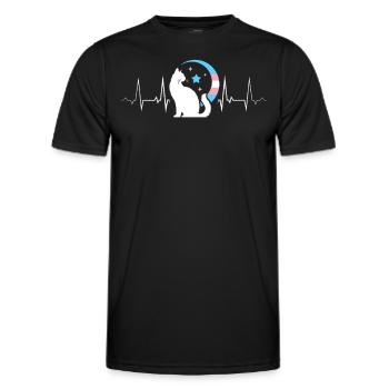 Herzschlag Mystische Katze Mond Transgender Pride - Männer Funktions-T-Shirt - Schwarz - Vorne - AI Model Male 178 dark (178cm)