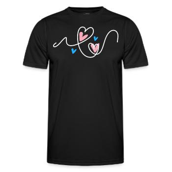 Herzlinie Transgender Flagge Liebe Stolz LGBTQ+ - Männer Funktions-T-Shirt - Schwarz - Vorne - AI Model Male 178 dark (178cm)