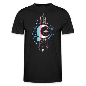 Conception céleste transgenre de la lune et des étoiles - T-shirt sport Homme - noir - Devant - AI Model Male 178 dark (178cm)