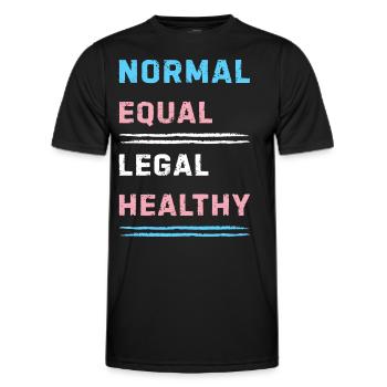 Transgender Message zu Gleichheit und Rechten - Männer Funktions-T-Shirt - Schwarz - Vorne - AI Model Male 178 dark (178cm)