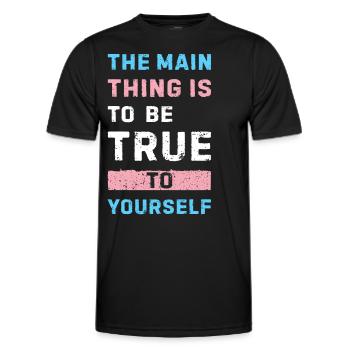 Transgender Statement Pride und Selbstbewusstsein - Männer Funktions-T-Shirt - Schwarz - Vorne - AI Model Male 178 dark (178cm)
