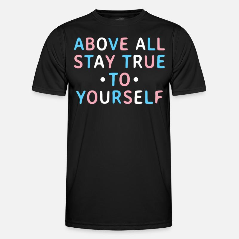 Message trans coloré aux couleurs du drapeau transgenre T-shirt sport Homme