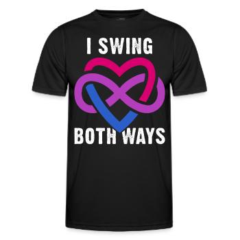 Ich Schwinge Beidseitig Polyamorie Bi Pride - Männer Funktions-T-Shirt - Schwarz - Vorne - AI Model Male 178 dark (178cm)