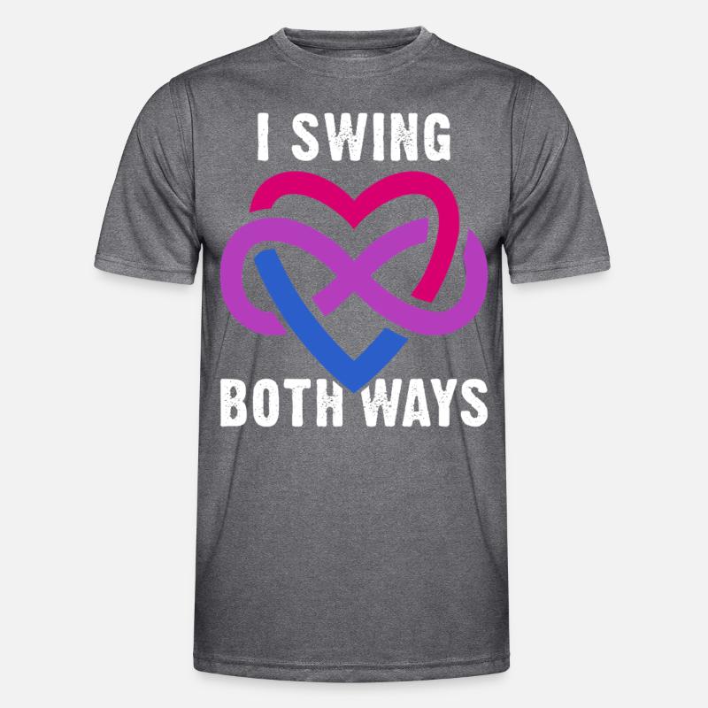 Ich Schwinge Beidseitig Polyamorie Bi Pride Männer Funktions-T-Shirt