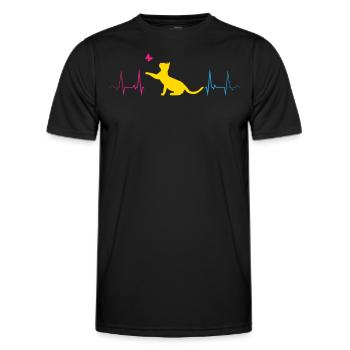 Chat pansexuel avec fierté papillon - T-shirt sport Homme - noir - Devant - AI Model Male 178 dark (178cm)