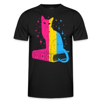 Livre Chat Céleste Fierté Pansexuelle LGBTQ+ - T-shirt sport Homme - noir - Devant - AI Model Male 178 dark (178cm)