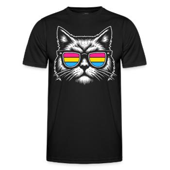 Lunettes de soleil Pansexual Vintage Cat LGBTQ+ - T-shirt sport Homme - noir - Devant - AI Model Male 178 dark (178cm)