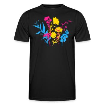 Pansexual Pride Wildblumen - Männer Funktions-T-Shirt - Schwarz - Vorne - AI Model Male 178 dark (178cm)