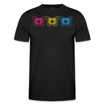 Pansexual Pride Schmetterlinge - Männer Funktions-T-Shirt - Schwarz - Vorne - AI Model Male 178 dark (178cm)