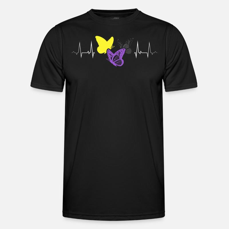 Nonbinary Pride Schmetterlinge Herzschlag LGBTQ+ Männer Funktions-T-Shirt