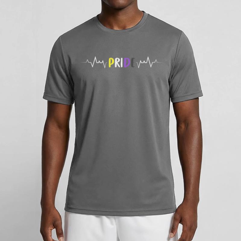 Nonbinary Pride Herzschlag Pride Non Binary Flagge Männer Funktions-T-Shirt