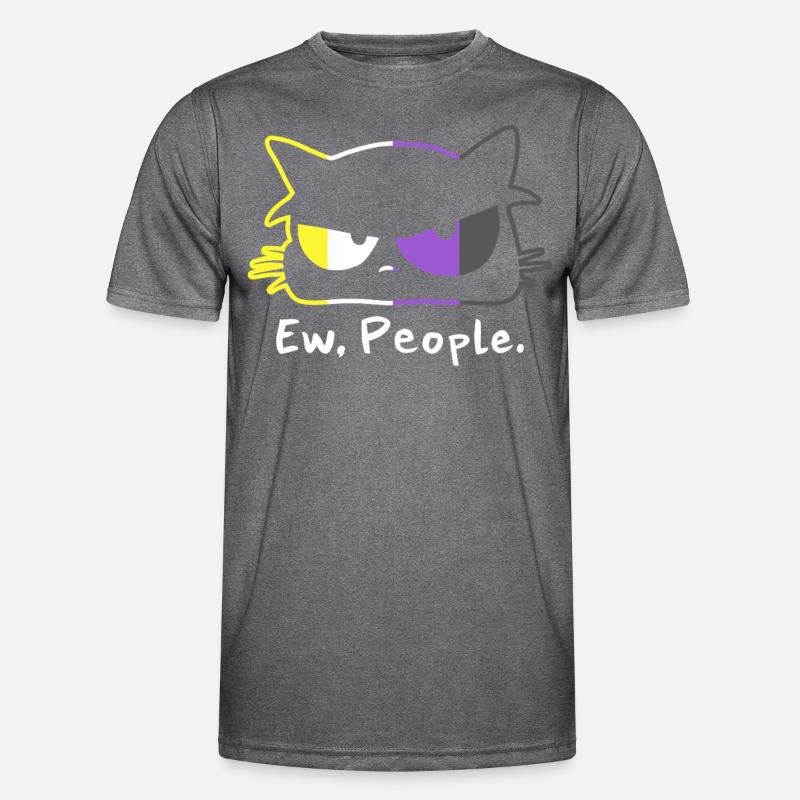 Katze Nonbinary Pride Ew People Enby Humor Männer Funktions-T-Shirt