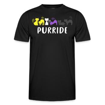 Purride Cats Nonbinary Pride Colors Enby LGBTQ+ - Men's Functional T-Shirt - black - Front - AI Model Male 178 dark (178cm)