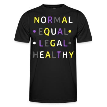 Normal Equal Legal Healthy Nonbinary Pride Colors - Men's Functional T-Shirt - black - Front - AI Model Male 178 dark (178cm)