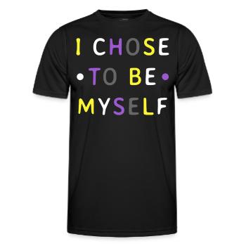 Nonbinary Pride Enby LGBTQ Own Decision - Men's Functional T-Shirt - black - Front - AI Model Male 178 dark (178cm)