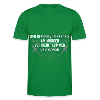 Dicton de fan d’avion - T-shirt sport Homme - vert - Devant - AI Model Male 178 dark (178cm)