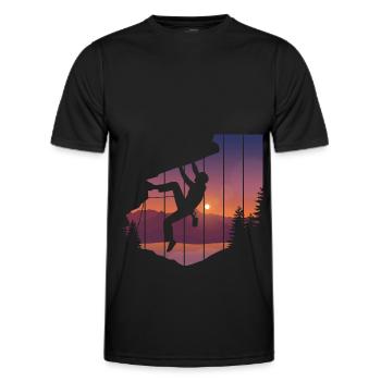 Felsklettern Kletterer Bergsteigen - Männer Funktions-T-Shirt - Schwarz - Vorne - AI Model Male 178 dark (178cm)