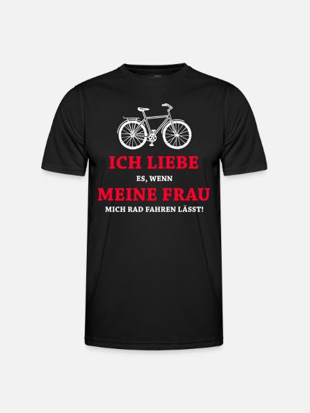 Ich Liebe Meine Frau Radfahrer - Männer Funktions-T-Shirt - Schwarz