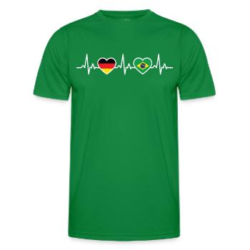 Brésil Allemagne Heartbeat Drapeau Brasili - T-shirt sport Homme - vert - Devant - AI Model Male 178 dark (178cm)