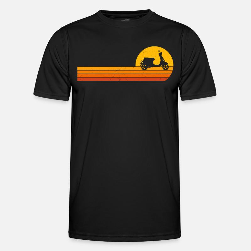Motorroller Sunrise rollerfahren scooter moped Männer Funktions-T-Shirt