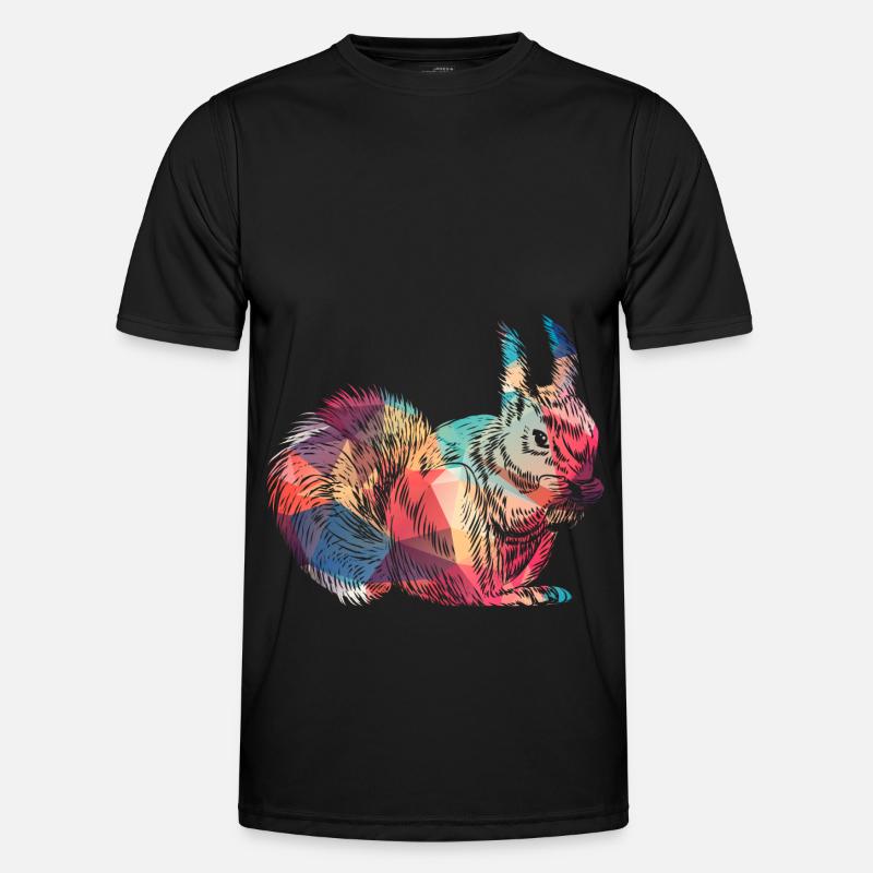 Bunte Eichhörnchen Kunst Retro Nagetier Männer Funktions-T-Shirt