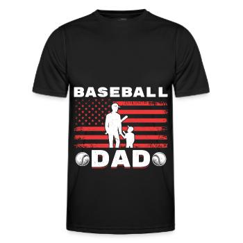 Amerikanischer Baseball Vater Sohn - Männer Funktions-T-Shirt - Schwarz - Vorne - AI Model Male 178 dark (178cm)
