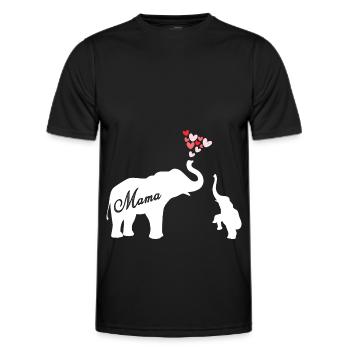 Mama Elephant Mama - Men's Functional T-Shirt - black - Front - AI Model Male 178 dark (178cm)