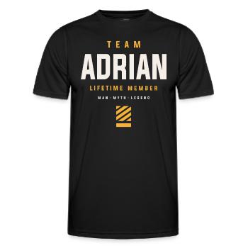 Team Adrian Lifetime Member Funny Name Adrian - Men's Functional T-Shirt - black - Front - AI Model Male 178 dark (178cm)