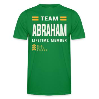 Team Abraham Lifetime Member Funny Name Abraham - Men's Functional T-Shirt - kelly green - Front - AI Model Male 178 dark (178cm)