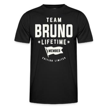 Team Bruno Lebenslanges Mitglied Lustiger Name Bruno - Männer Funktions-T-Shirt - Schwarz - Vorne - AI Model Male 178 dark (178cm)