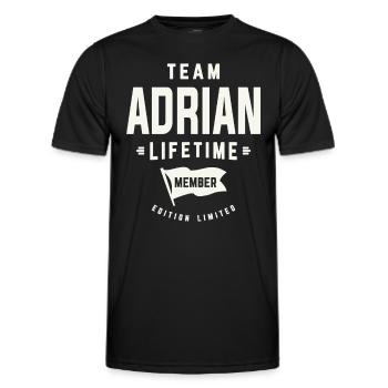 Team Adrian Lifetime Member Funny Name Adrian - Men's Functional T-Shirt - black - Front - AI Model Male 178 dark (178cm)
