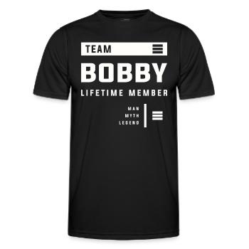 Team Bobby Membre à vie Drôle de prénom Bobby - T-shirt sport Homme - noir - Devant - AI Model Male 178 dark (178cm)