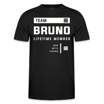 Team Bruno Lebenslanges Mitglied Lustiger Name Bruno - Männer Funktions-T-Shirt - Schwarz - Vorne - AI Model Male 178 dark (178cm)