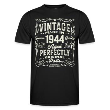 Jahrgang 1944 81. Geburtstag 81 Jahre alt - Männer Funktions-T-Shirt - Schwarz - Vorne - AI Model Male 178 dark (178cm)