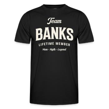 Team Banks Lifetime Member Funny Name Banks - Men's Functional T-Shirt - black - Front - AI Model Male 178 dark (178cm)