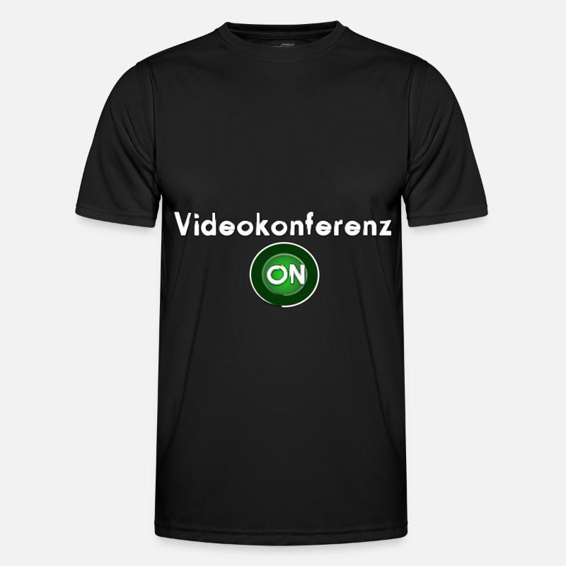 Videokonferenz Männer Funktions-T-Shirt
