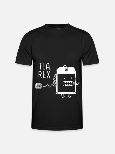 Funny Tea Saying Trex Dinosaur - Men's Functional T-Shirt - black