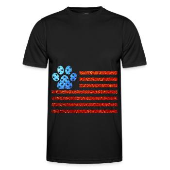 4. Juli Hundepfote USA - Männer Funktions-T-Shirt - Schwarz - Vorne - AI Model Male 178 dark (178cm)