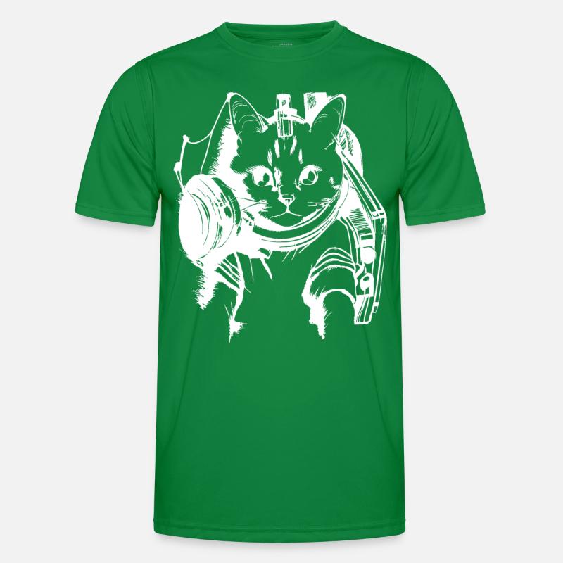 Cats DJ Artwork White Men's Functional T-Shirt