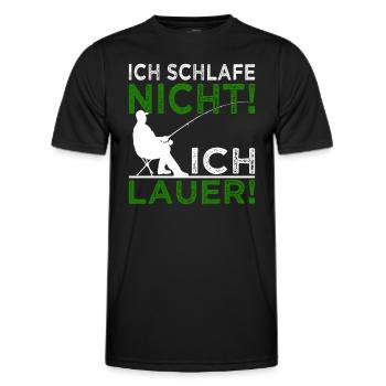 Ich schlafe nicht ich lauer - Angler - Männer Funktions-T-Shirt - Schwarz - Vorne - AI Model Male 178 dark (178cm)