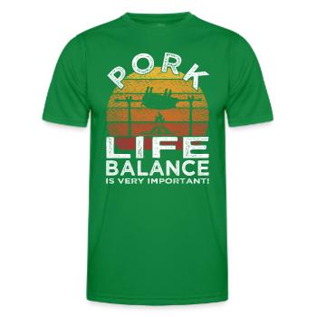 Pork Life Balance - Fleisch - Grillen - Steak - Männer Funktions-T-Shirt - Kelly Green - Vorne - AI Model Male 178 dark (178cm)