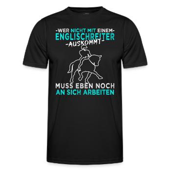 Dressurreiten, Dressurpferd, Dressur Pferdemädchen - Männer Funktions-T-Shirt - Schwarz - Vorne - AI Model Male 178 dark (178cm)