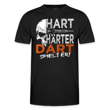 Hart Härter Dart spielt er - Dart - Dartkönig - Männer Funktions-T-Shirt - Schwarz - Vorne - AI Model Male 178 dark (178cm)