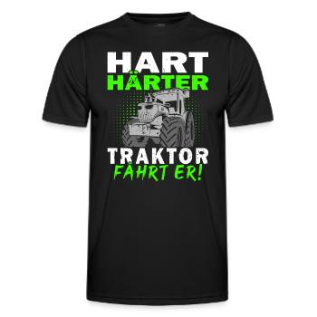 Hart Härter Traktor Fährt Er - Bauern - Landwirt - Männer Funktions-T-Shirt - Schwarz - Vorne - AI Model Male 178 dark (178cm)